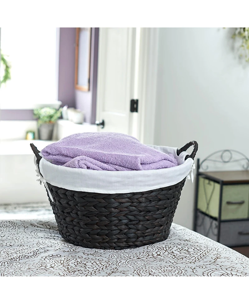 Household Essentials Round Wicker Laundry Basket with Handles