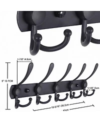 Yigii Stainless Steel 5-Tri Hook Wall Rack for Coats, Hats, Towels, Purse, Scarfs, Robes