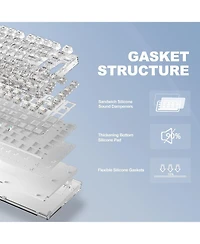 Lofree X75 Pro 82 Key Wireless Hot Swappable Mechanical Gaming Keyboard with Transparent Keycaps,Gasket Mount,BT5.0/2.4G/Usb-c Kailh Jellyfish Switch