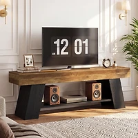 Tribesigns 63" Industrial Tv Stand for 55/65/70 Inch TVs, Rustic Wooden Media Console, Farmhouse Entertainment Center