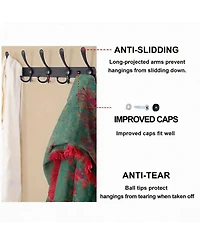 Yigii Heavy Duty 5-Tri Hook Wall Rack, Stainless Steel, Fits Many Rooms