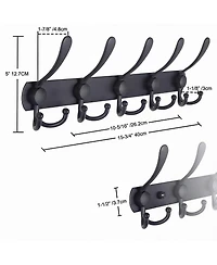 Yigii Durable Stainless Steel 5-Tri Hook Wall Rack for Hats, Coats, Towels, Blue