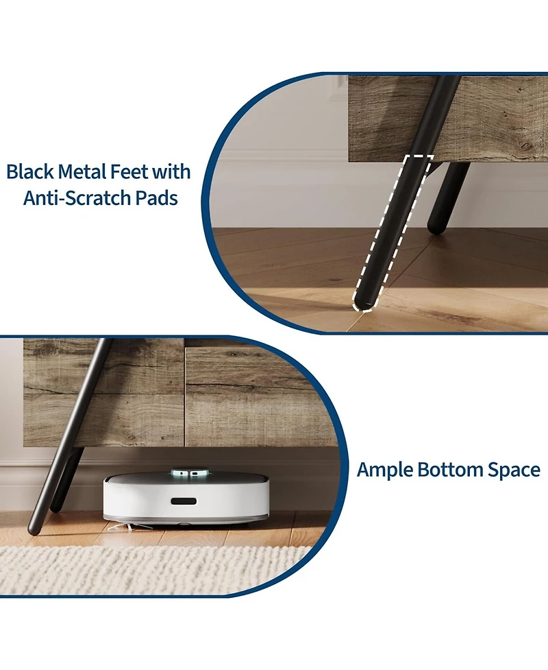 gaomon Tv Stand for 60/55/50/45 Inch Tv, 47" Mid Century Modern Entertainment Center for Living Room, Bedroom