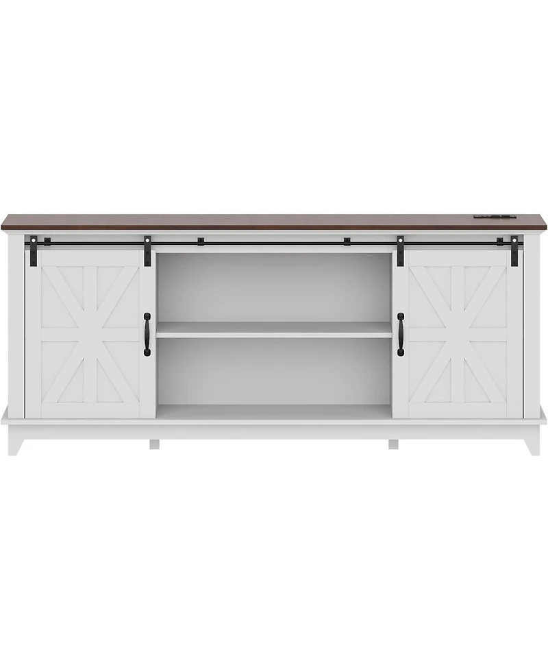 gaomon 66" Farmhouse Home Tv Stand for Up to 75" Television, Entertainment Center with Storage & Adjustable Shelf