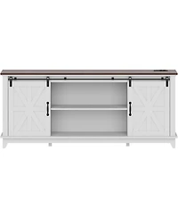 gaomon 66" Farmhouse Home Tv Stand for Up to 75" Television, Entertainment Center with Storage & Adjustable Shelf