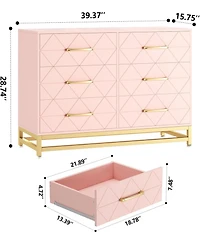 gaomon 6 Dresser Bedroom with Large Capacity, Chest of Drawers Wooden Metal Handle, for Bedroom,Living Room,Hallway and Entryway