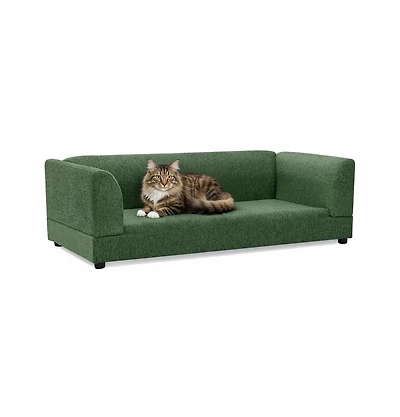 Zeus & Ruta Oversized Pet Sofa for Medium/Large Dogs, Olive Green, 56.5"26"17"