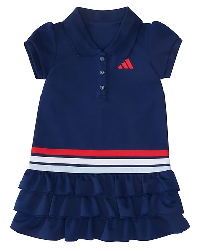 adidas Baby Girls' Ruffle Short-Sleeve Polo Dress and Bloomers, 2-Piece Set