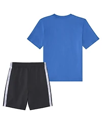 adidas Baby Boys' Short-Sleeve Camo 3-Stripe T-Shirt and Woven Shorts, 2-Piece Set