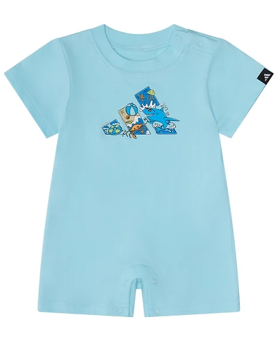 adidas Baby Boys' Short-Sleeve Graphic Shortie Romper