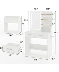 Gaomon Vanity Desk Mirror and Lights Makeup Vanity for Bedrooms, Apartments