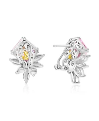 Suzy Levian New York Sterling Multi-cut Cluster Cubic Zirconia Butterfly Earrings