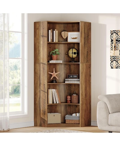Tribesigns 6-Tier Corner Bookshelf, 70.9" Tall