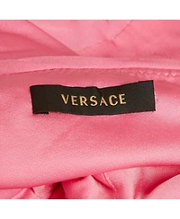 Pre-Owned Versace Women's Pink Jersey Draped Strapless Mini Dress