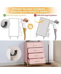 Gaomon Dresser for Bedroom with 4 Drawer, Modern Dressers Chest of Drawers, with Wide Drawers and Metal Handles