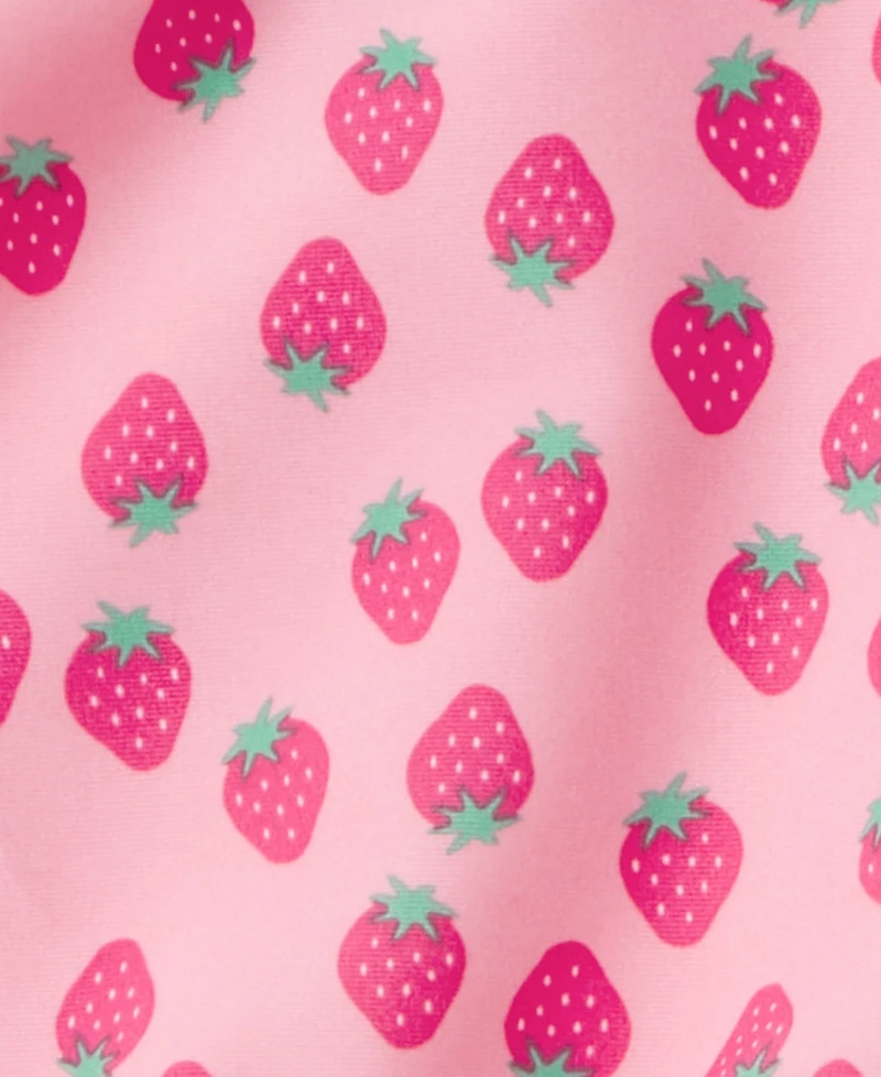 Carter's Girls' Toddler 2T-5T Strawberry Rashguard, Swim Top & Bottoms, 3-Piece Set