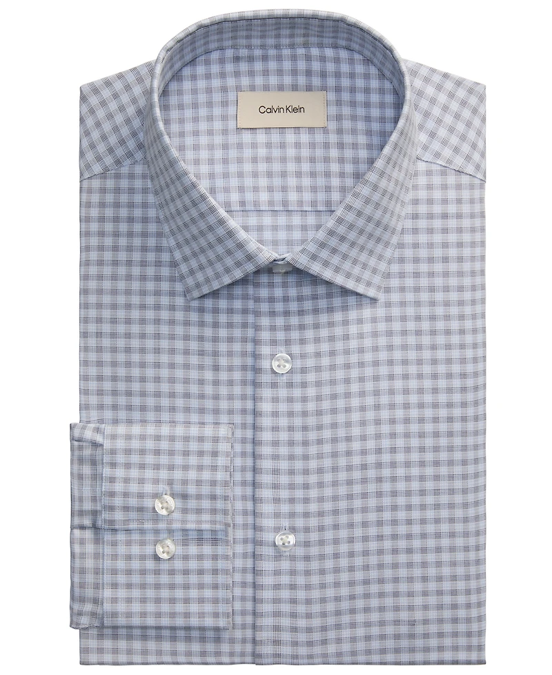 Calvin Klein Men's Refined Cotton Stretch Spread Collar Dress Shirt