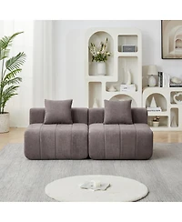 Streamdale Furniture Chenille Sectional Sofa with 2 Pillows, Symmetrical Modular for Living Room/Office