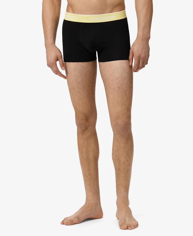 Lacoste Men's 3-Pack Regular-Fit Logo Waistband Trunk Underwear