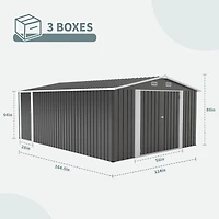 Mondawe 8ft x 6ft Outdoor Metal Storage with Lockable Sliding Doors and Transparent plate