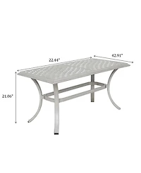 Mondawe 22x42 Inch Modern Cast Aluminum Outdoor Patio Rectangular Coffee Table
