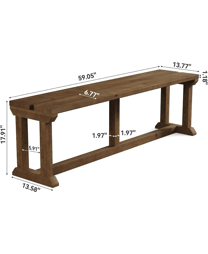 Tribesigns 59" Farmhouse Entryway Bench, Bed Seat