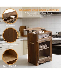 Yigii Wooden Countertop Storage Cabinet for