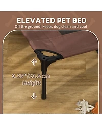 Zeus & Ruta 48" Coffee Outdoor Elevated Pet Bed with Canopy