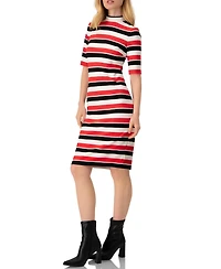 Ivonne Women's Striped Fitted Midi Dress