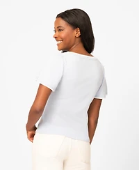 Melissa Paige Women's Boat-Neck Flutter-Sleeve Sweater