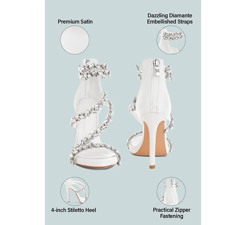 Korna Diamante Embellished Stiletto Heel Sandals