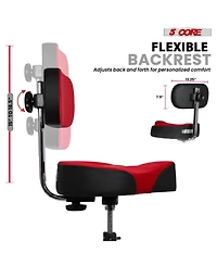 5 Core Drum Throne w Backrest 4" Padded Adjustable 26.5" Drummer Stool w Velvet Top 441Lb Capacity