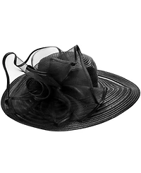 August Hats Sheer Widebrim Rosette Hat