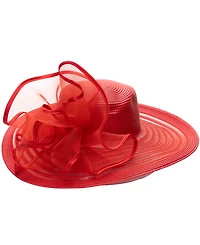 August Hats Sheer Widebrim Rosette Hat