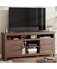 gaomon Tv Stand for 63 in, Entertainment Center with Adjustable Shelves, Farmhouse Cabinet Doors