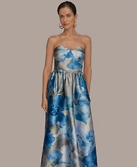Donna Karan New York Women's Sweetheart Neck Floral Ball Gown