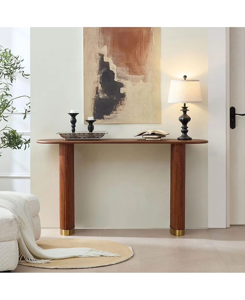 Streamdale Furniture Narrow Console Table with Stainless Steel Legs, Modern Design