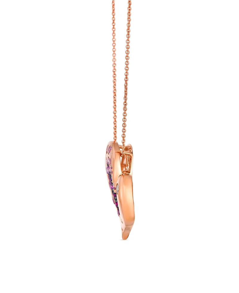 Le Vian White Sapphire (7/50 ct. t.w.) and Pink Sapphire Ombre (19/25 ct. t.w.) Pendant Necklace in 14k Strawberry Gold