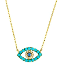 Le Vian Turquoise (69/100 ct. t.w.), Sapphire (3/50 ct. t.w.) & Nude Diamond (0.07 ct. t.w.)Pendant Necklace in 14k Honey Gold