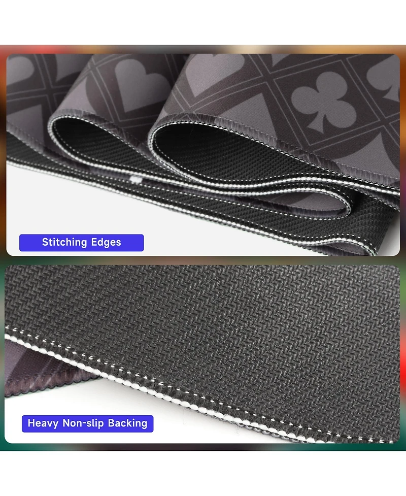Gse Games & Sports Expert 70" x 35" Casino Texas Hold'em Tabletop Layout Mat with Carrying Bag, Non-Slip Rubber Layout Mat