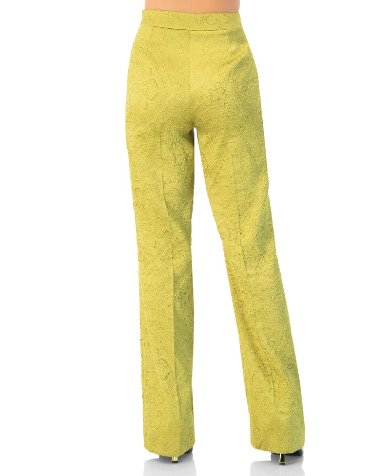 Ivonne Women's Wide-Leg Straight Trousers with Wide Hem