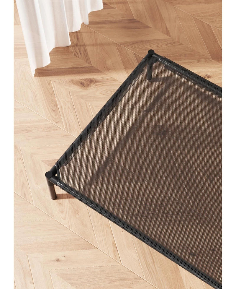 Aostirmotor Extra Large Mesh Cooling Pet Bed, Black Breathable Dog Cat Cushion for Hot Weather