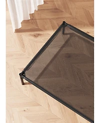 Aostirmotor Extra Large Mesh Cooling Pet Bed, Black Breathable Dog Cat Cushion for Hot Weather