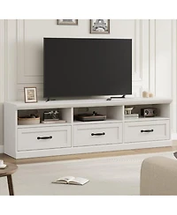 gaomon 70in Tv Stand for TVs up to 80", Mid Century Modern Entertainment Center with Storage Drawer and Open Shelves