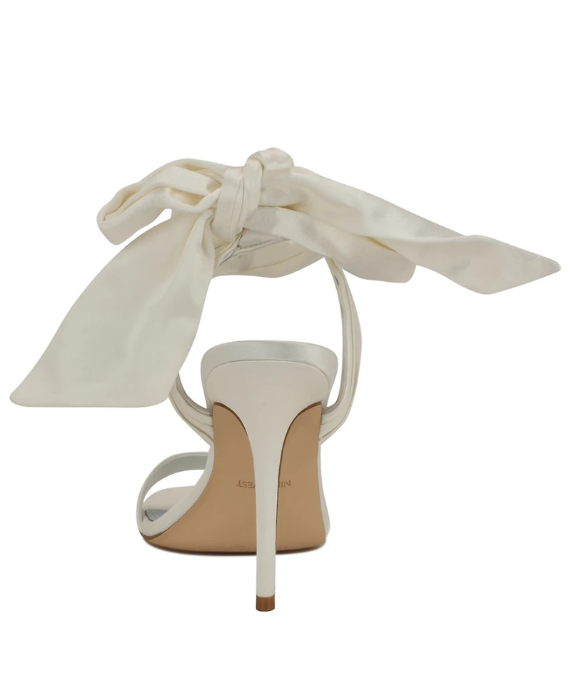 Nine West Women's Maddie Bridal Ankle Tie Wrap Stiletto Heel Sandals
