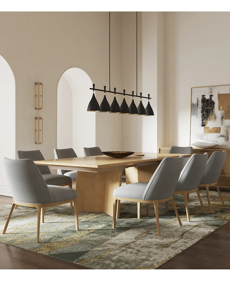 Loft 9-Pc. Wood Rectangle Dining Set (Table, and 8 Side Chairs)