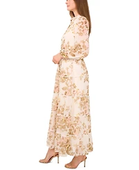 Msk Women's Long-Sleeve Maxi Dress
