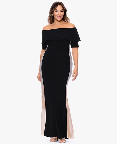 Xscape Plus Off-The-Shoulder Ball Gown