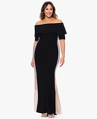 Xscape Plus Off-The-Shoulder Ball Gown