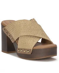 Lucky Brand Women's Casyna Criss-Cross Woven Strap Wood Platform Sandals
